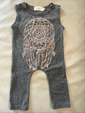 Gray Dreamcatcher Baby Romper